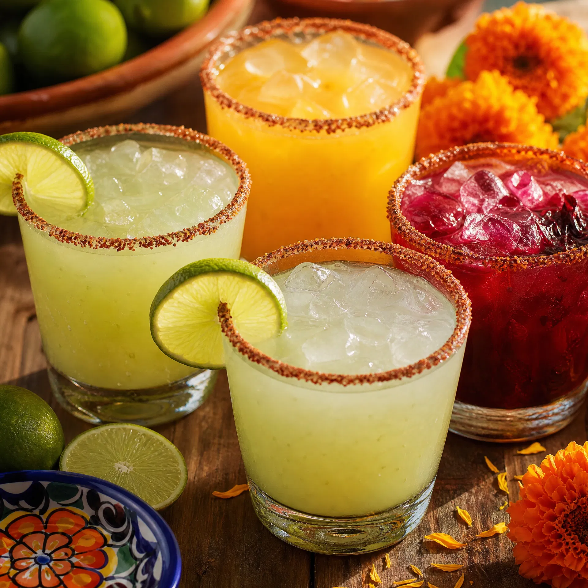 Fresh margaritas and aguas frescas