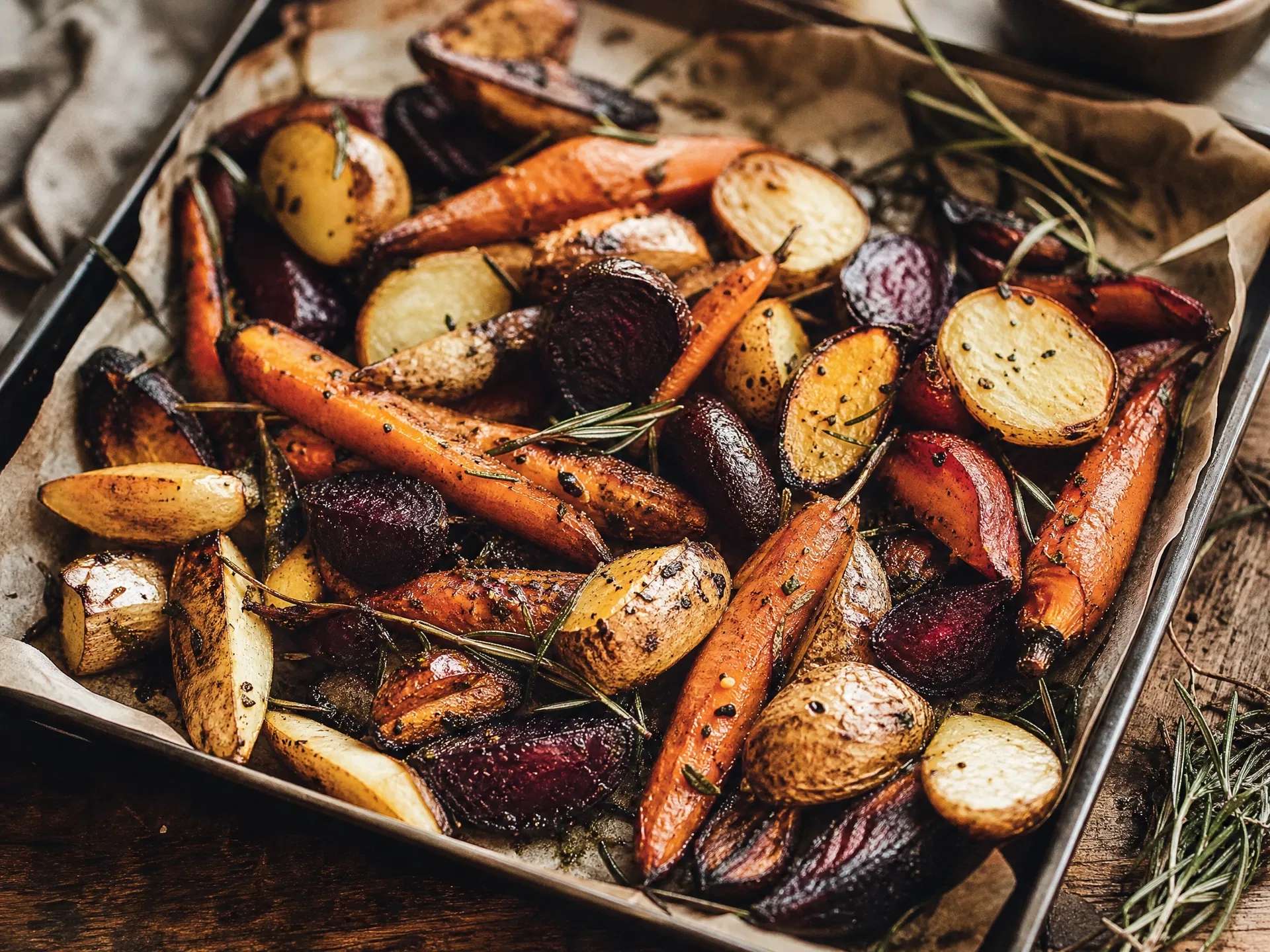 A Tray of Roasted Roots, Nothing Wasted